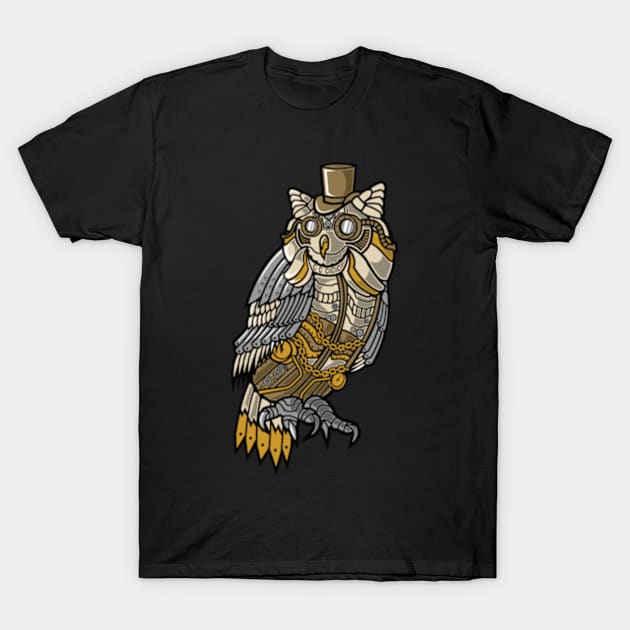 Steampunk-Owl T-Shirt by Eoli Studio